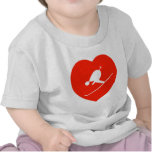 Love Skiing Red Heart Tshirts