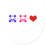 Love Skulls Round Sticker