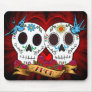 Love Skulls With Bluebirds Mousepads