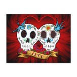 Love Skulls with Bluebirds Postcard
