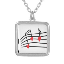 LOVE SONG MUSIC NOTES CUTE RED BLACK WHITE FRIENDS CUSTOM NECKLACE