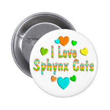 Love Sphynx Cats Button