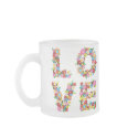 LOVE Spring Flowers Romantic Valentine Wedding Mug