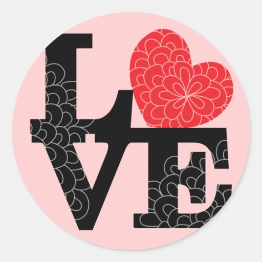 Love Squared Floral Imprint Round Stickers
