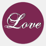Love Sticker for Envelope Seal Wine Colour