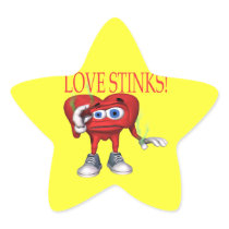 Love Stinks Star Stickers