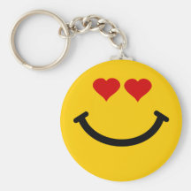 Love struck smiley keychain