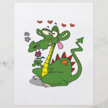 love struck valentine dragon cartoon flyer