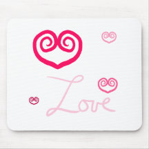 Love Swirly Hearts Mouse Pads