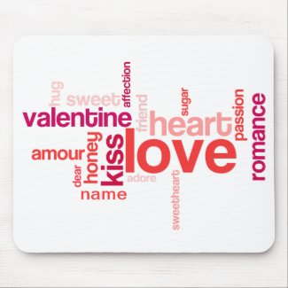 Love Tag Cloud w/ Custom Name Mousepad mousepad