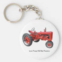 Love Those Old Red Tractors Key Chain