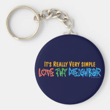 Love Thy Neighbour - Heart, Peace Sign Key Chain