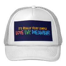 Love Thy Neighbour - Heart, Peace Sign Mesh Hats