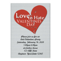 Love to Hate Valentines Day Party Invitation