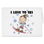 Love to Ski - Girl Tshirts and Gifts Cards
