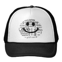 Love typography smiley mesh hats