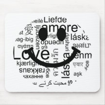 Love typography smiley mousepads