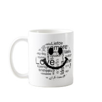 Love typography smiley coffee mugs