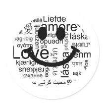 Love typography smiley stickers