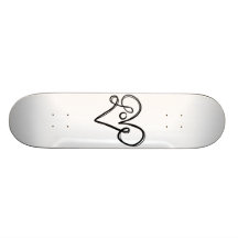 Love Typography Text Art Skateboard