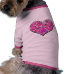 Love Valentine's Day Pink Heart Vector Valentine Dog T-shirt