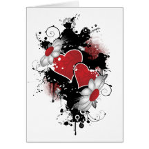 Love Valentine's Day Red Hearts Vector Valentine Greeting Card