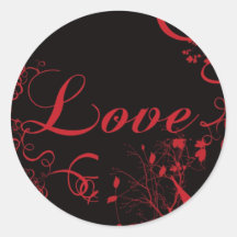 Love vines  n Roses Round Stickers