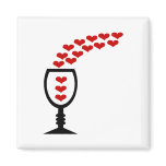 Love Wine With Unusual Hearts & Wine Glass magnets