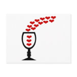 Love Wine With Unusual Hearts & Wine Glass postcards