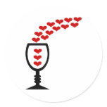 Love Wine With Unusual Hearts & Wine Glass stickers