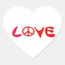 Love With Peace Sign Heart Sticker
