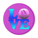 Love with Peace Sign Refrigerator Magnets