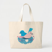 Love wrens lovebirds nest canvas bag