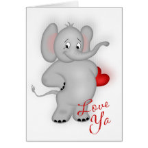 Love Ya Elephant Greeting Cards