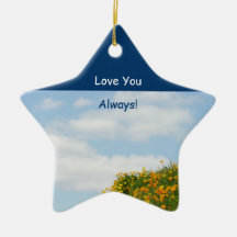 Love You! Always gift ornaments Blue Sky Poppies