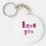 Love You in Pink Key Chain