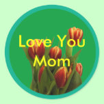 Love You Mum - Tulips The MUSEUM Zazzle stickers