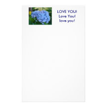LOVE YOU! Stationery Gifts Blue Hydrangea Garden