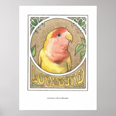 Lovebird Nouveau Poster by itsupintheairart