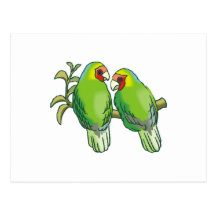 Lovebirds (2) postcards