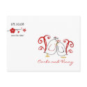Lovebirds and Cherry Blossoms Save the Date Card postcards
