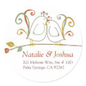 Lovebirds in the Fall Address Labels stickers