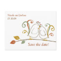 Lovebirds on Branches Save the Date postcards