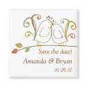 Lovebirds on Branches Save the Dates magnets