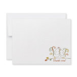 Lovebirds on Branches Thank You Notecards invitations