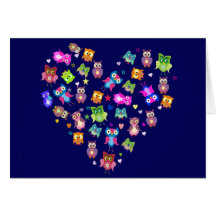 Lovebirds - owls greeting cards