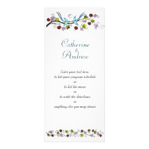 Lovebirds Program Schedule or Menu Custom Rack Card