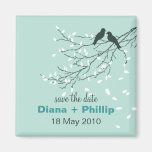 Lovebirds Save the Date Magnet in Light Blue