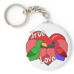 Lovebirds Solomon Island Eclectus Keychain