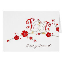 Lovebirds Thank You Cards / Tarjetas de Enamorados